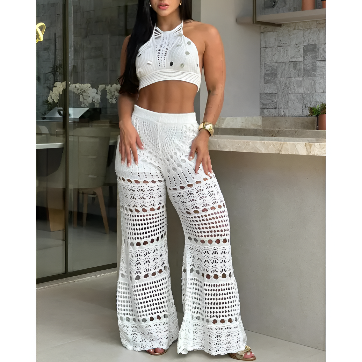 Damesset - Elegant gehaakt - Luchtig gevoel - Veelzijdige look