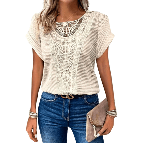 Elegante Blouse Korte Mouw Dames-1