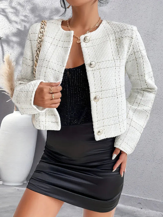 Dames Blazer - Ruitpatroon - Getailleerde Pasvorm