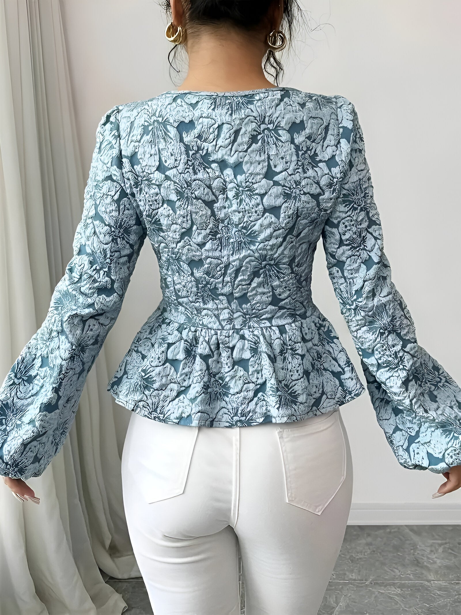 Elegante Bloementop Met Ruches-4