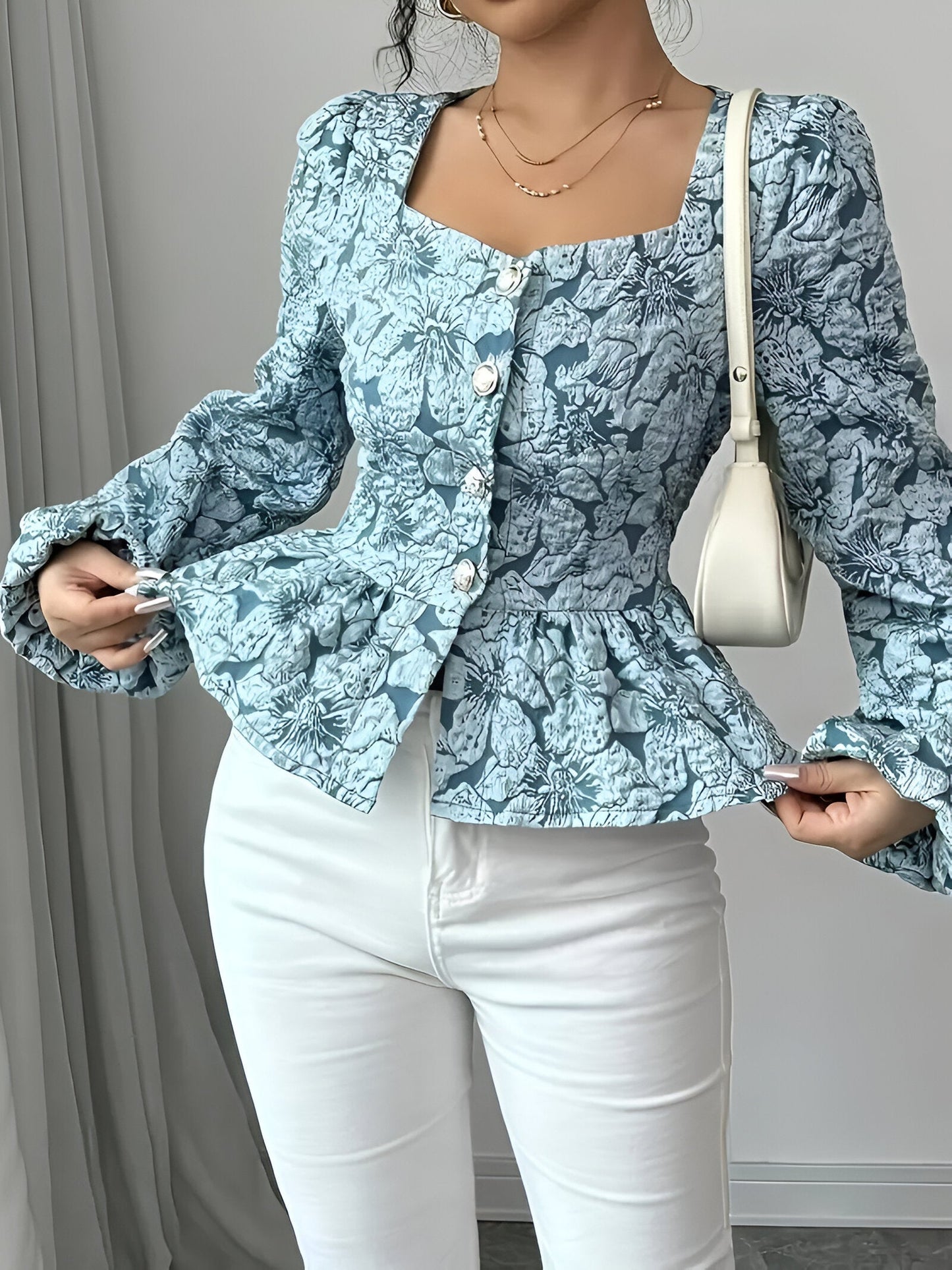 Elegante Bloementop Met Ruches-3