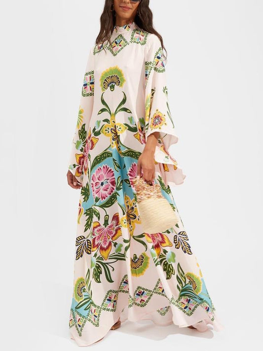 Elegante Maxi Jurk Met Lange Mouwen-1