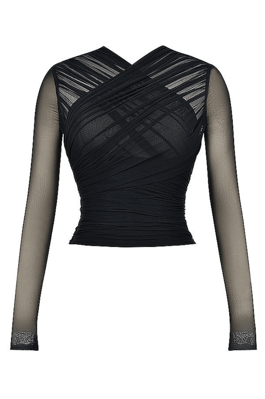 Stijlvolle Dames Top Met Mesh-1