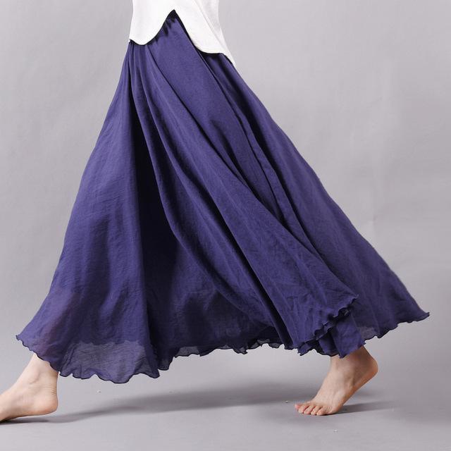 Dames Rok - Maxi Lengte - Lichtgewicht Materiaal - Elegante Pasvorm
