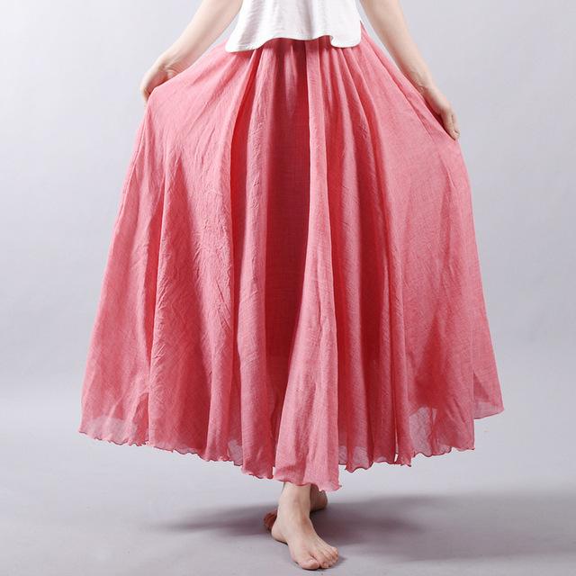 Dames Rok - Maxi Lengte - Lichtgewicht Materiaal - Elegante Pasvorm