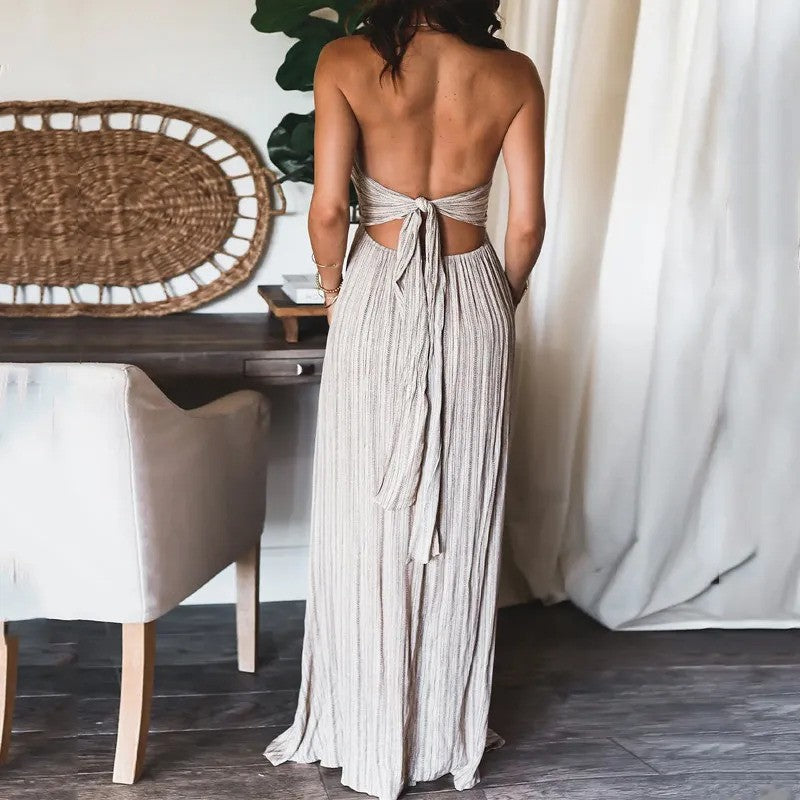 Dames Jurk - Geplooid Ontwerp - Maxi-Lengte - Lichtgewicht Stof