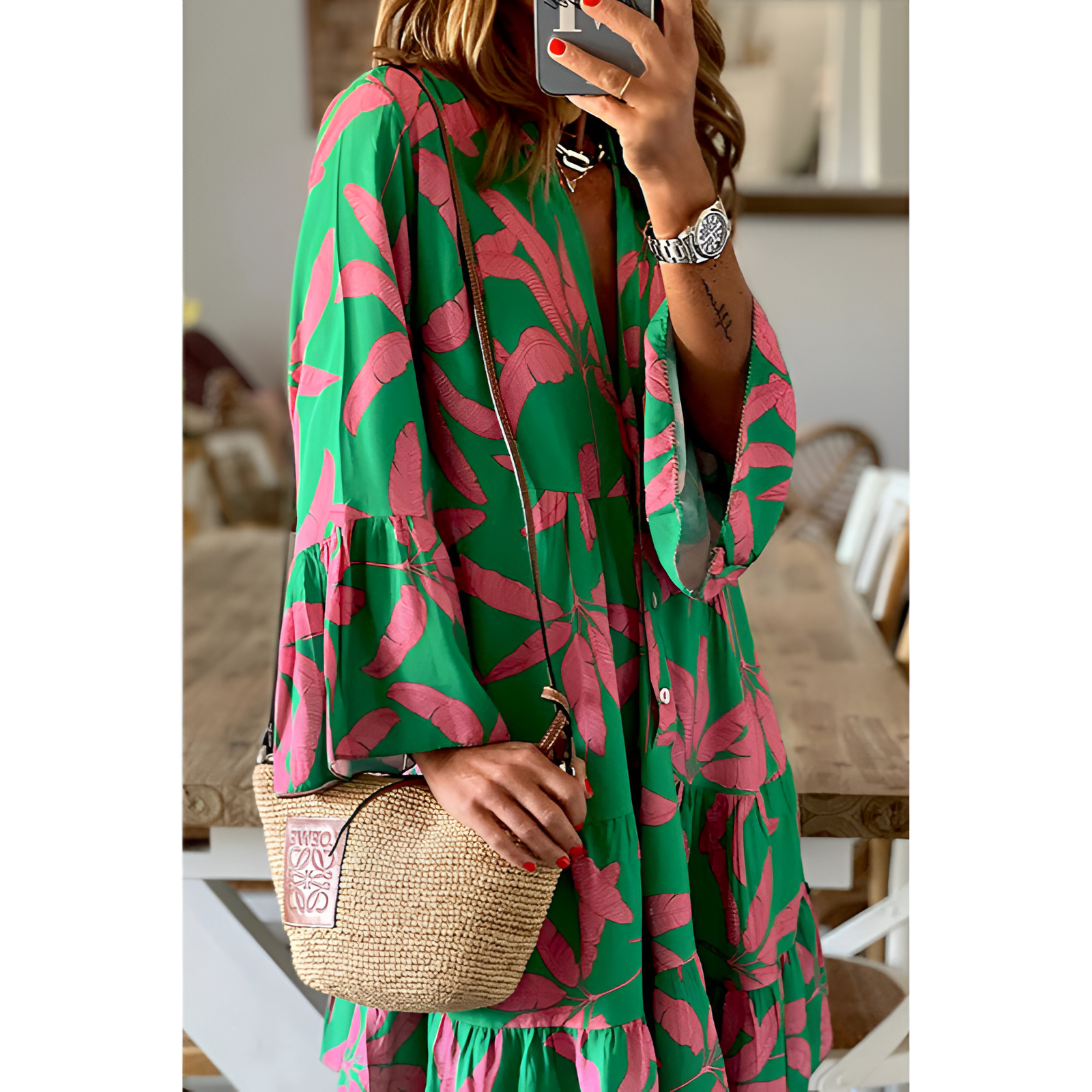 Dames Jurk - Mini - Bell Sleeves - Elegant








