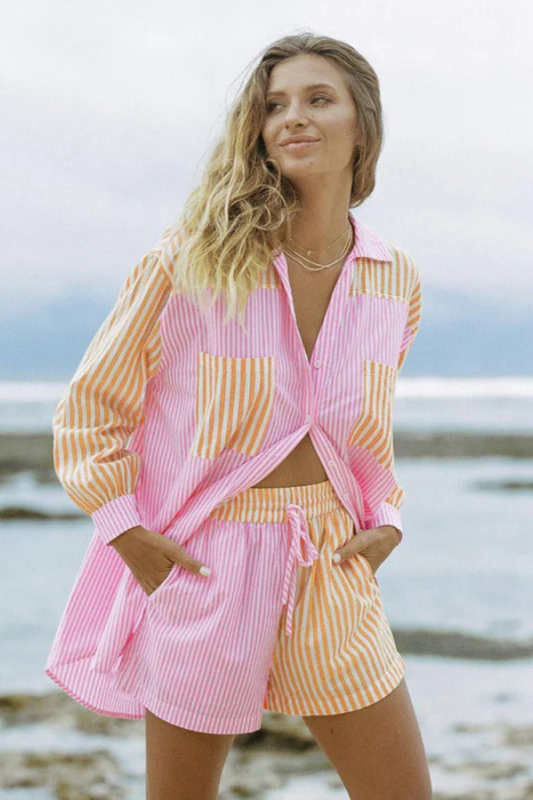 Gestreepte Two Piece Set Dames-1