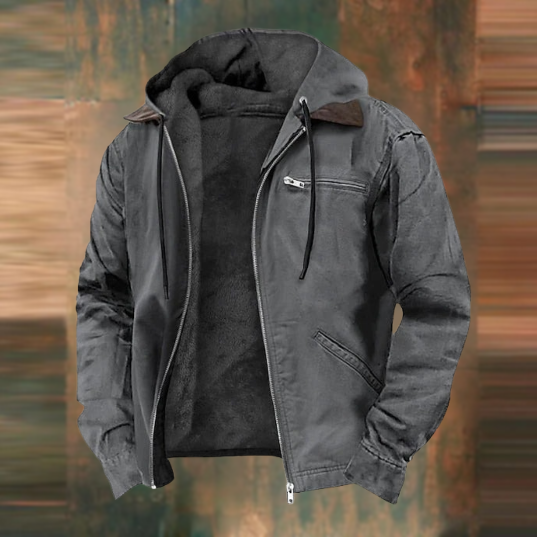 Heren Jas met Fleecevoering en Capuchon | Ritssluiting, Warm, Waterdicht, Casual Outdoor Jas