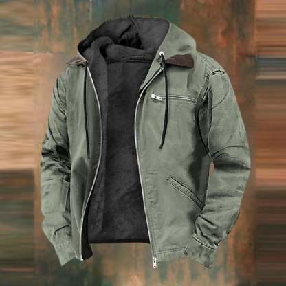 Heren Jas met Fleecevoering en Capuchon | Ritssluiting, Warm, Waterdicht, Casual Outdoor Jas
