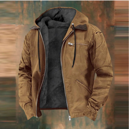 Heren Jas met Fleecevoering en Capuchon | Ritssluiting, Warm, Waterdicht, Casual Outdoor Jas