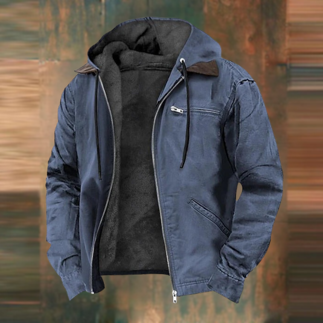 Heren Jas met Fleecevoering en Capuchon | Ritssluiting, Warm, Waterdicht, Casual Outdoor Jas