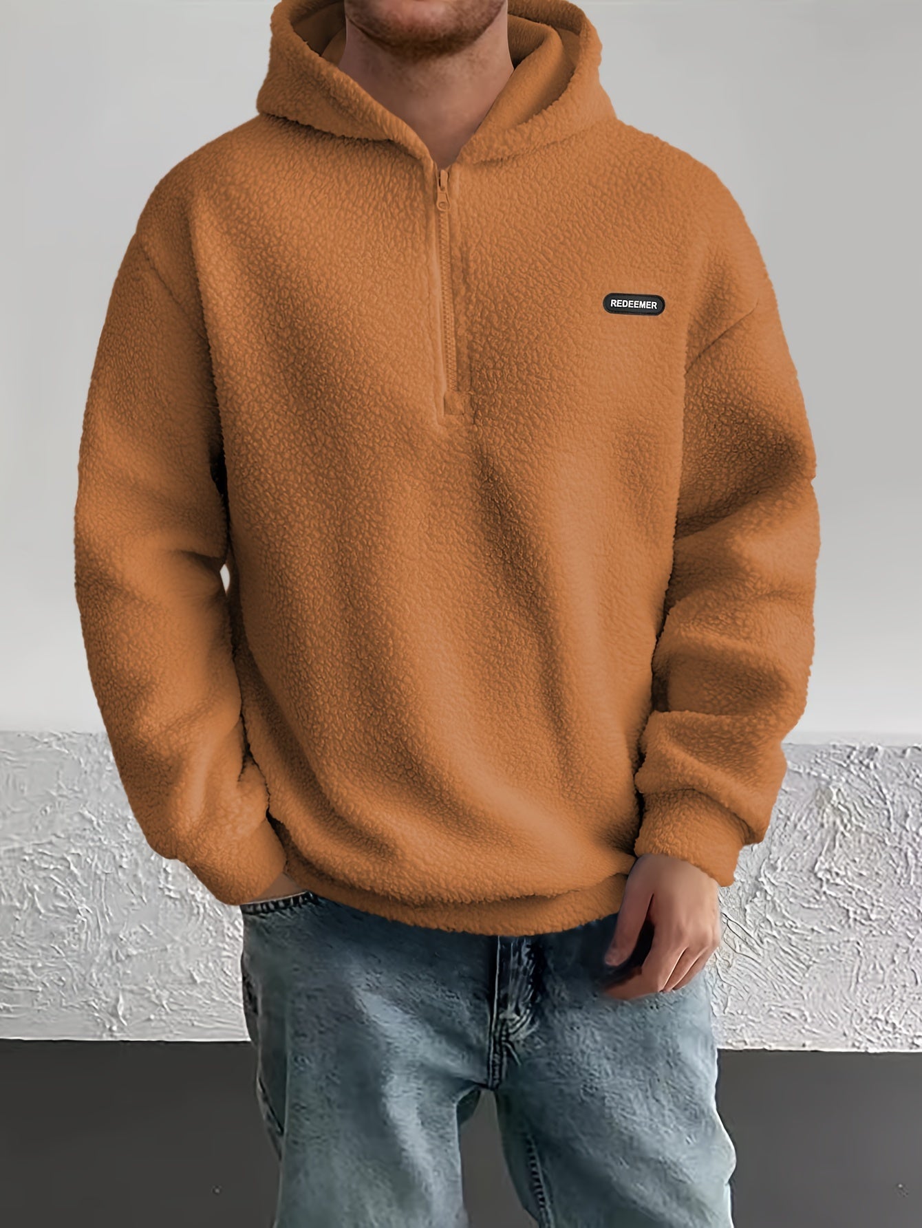 Heren Sherpa Fleece Hoodie | Halve Rits Casual Pullover