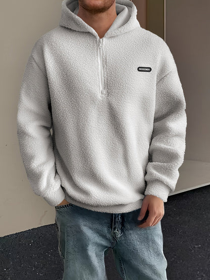 Heren Sherpa Fleece Hoodie | Halve Rits Casual Pullover