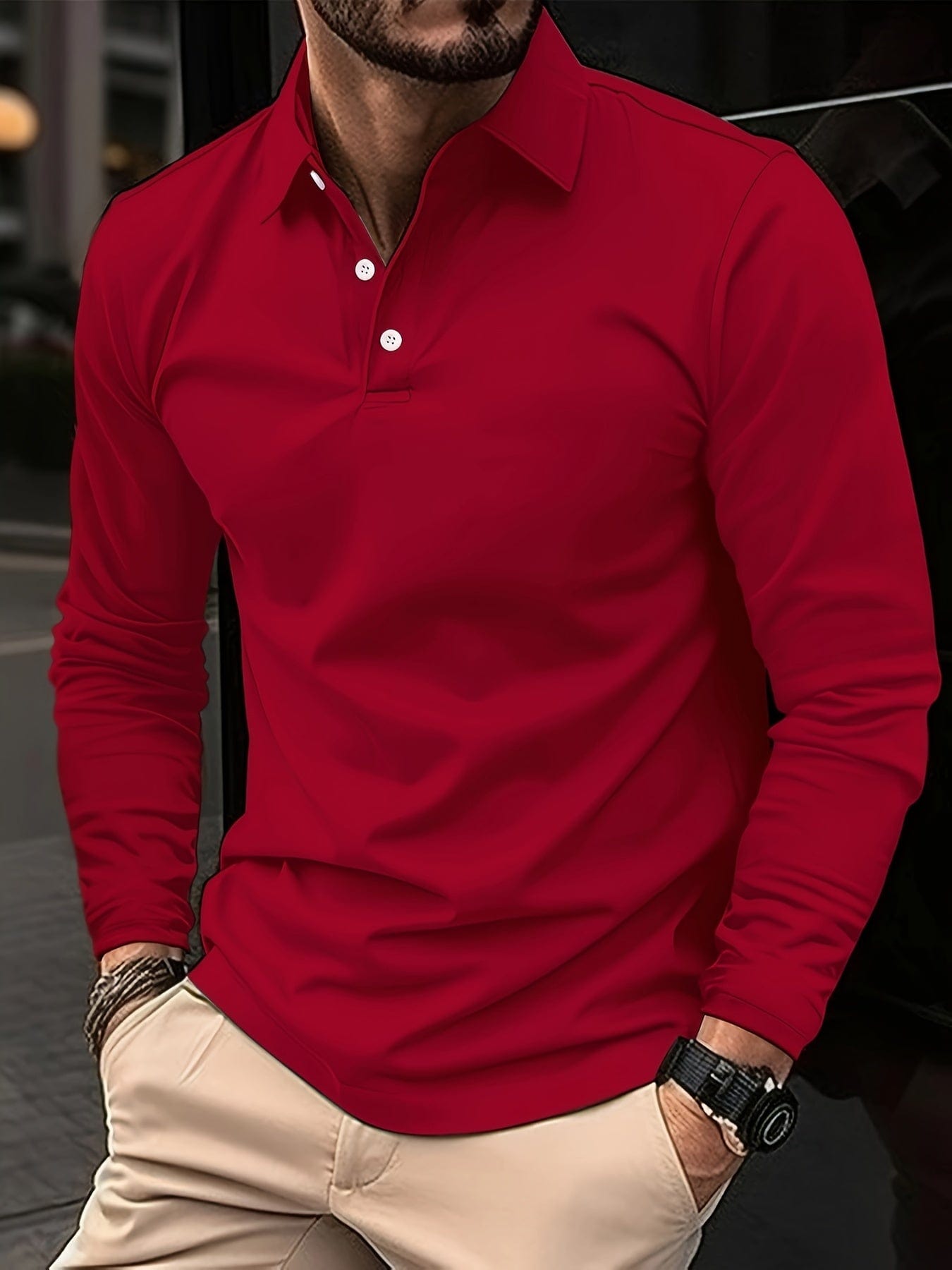 Variant image for Heren T Shirt Longsleeve Kraag-31