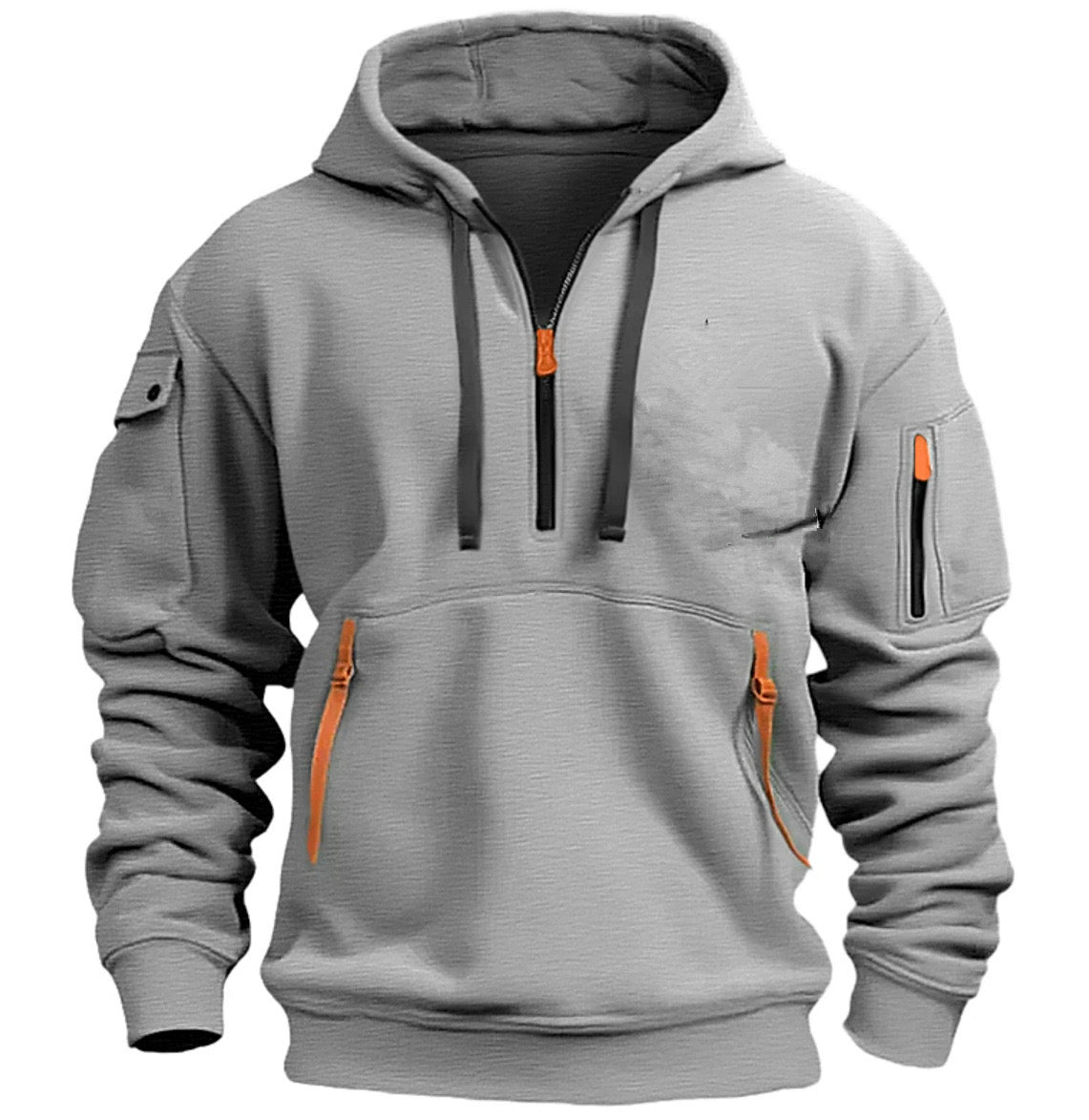 Heren Tech Hoodie | Ritszakken, Halve Rits, Verstelbare Trekkoord, Casual Sportieve Pasvorm