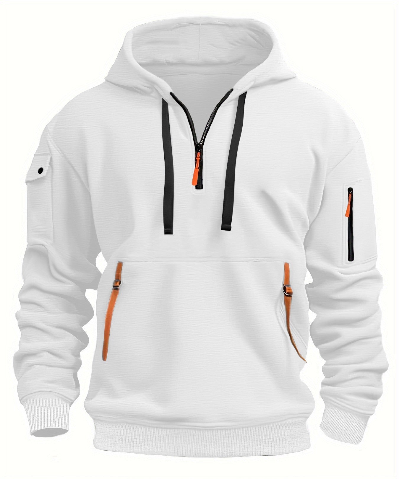 Heren Tech Hoodie | Ritszakken, Halve Rits, Verstelbare Trekkoord, Casual Sportieve Pasvorm