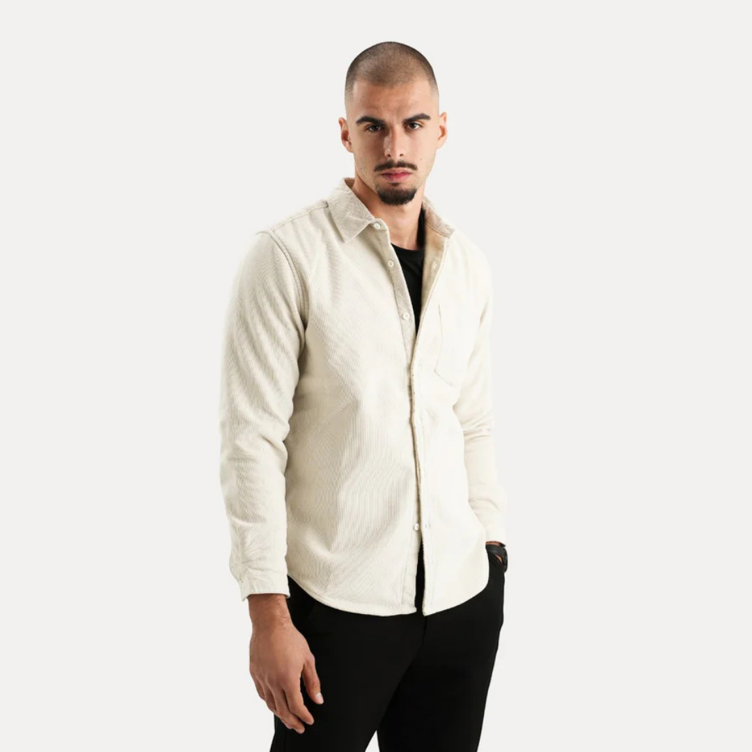 Variant image for Heren V-hals Katoenen Knopshirt-5