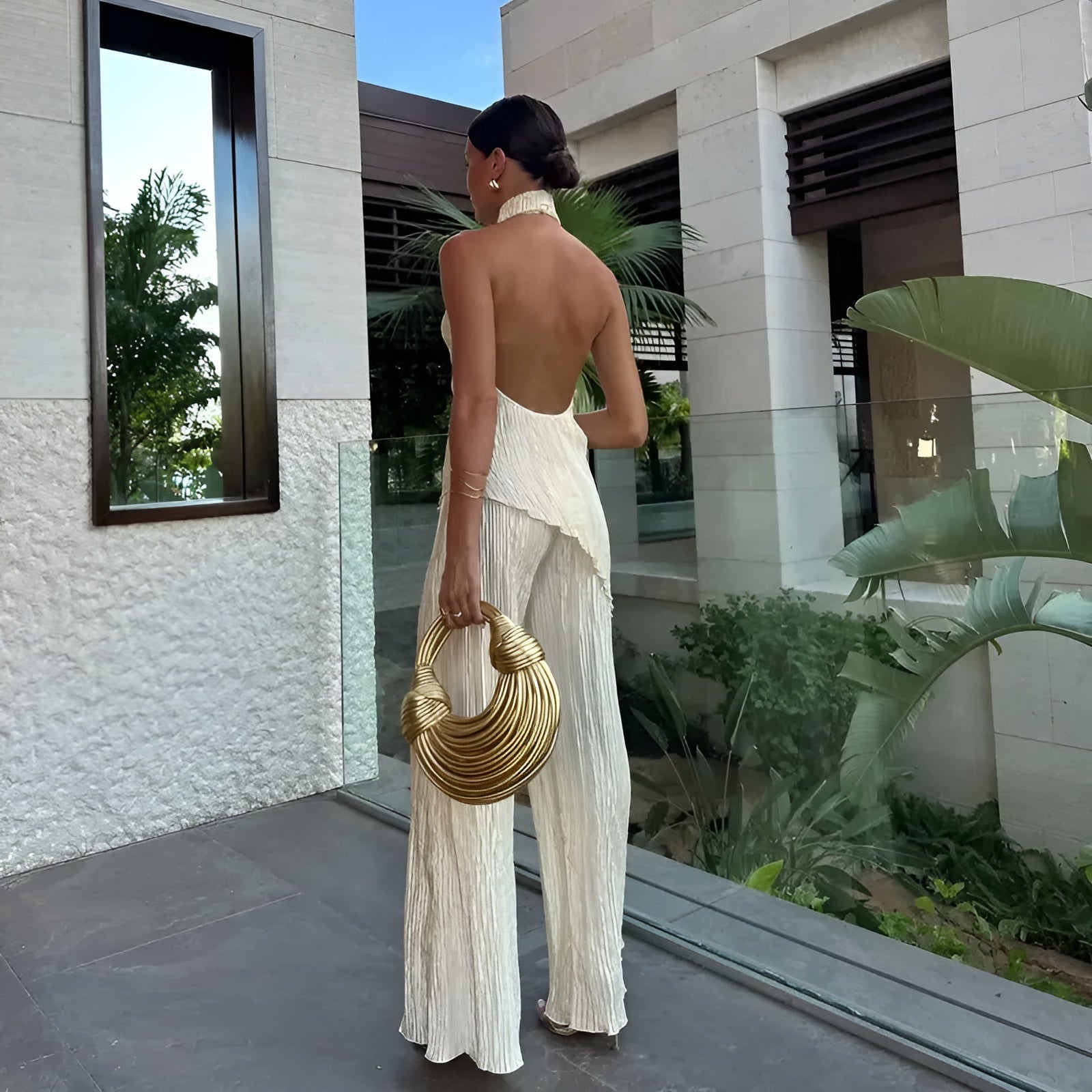 Elegante Asymmetrische Jumpsuit Zwart-2