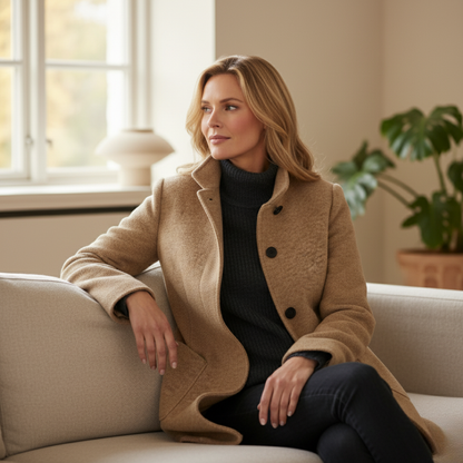 Dames Trenchcoat Wolmix Jas | Stijlvolle Winterjas