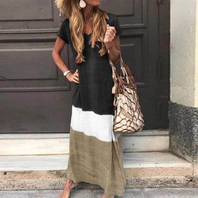 Kleurrijke Maxi Jurk Dames Zomer-2