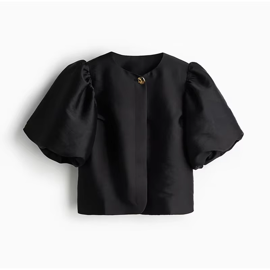 Luchtige damesblouse met pofmouwen - Stijlvolle damesblouse voor elke gelegenheid