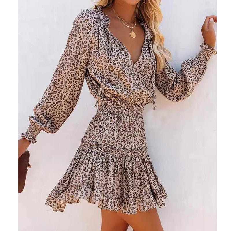Luipaardprint Zomerjurk Dames-3