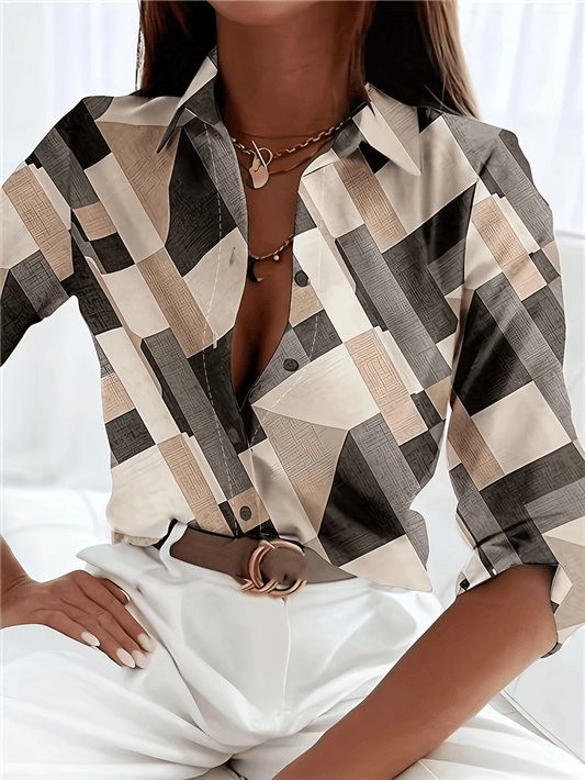 Geruite Dames Blouse Voor Comfort-1
