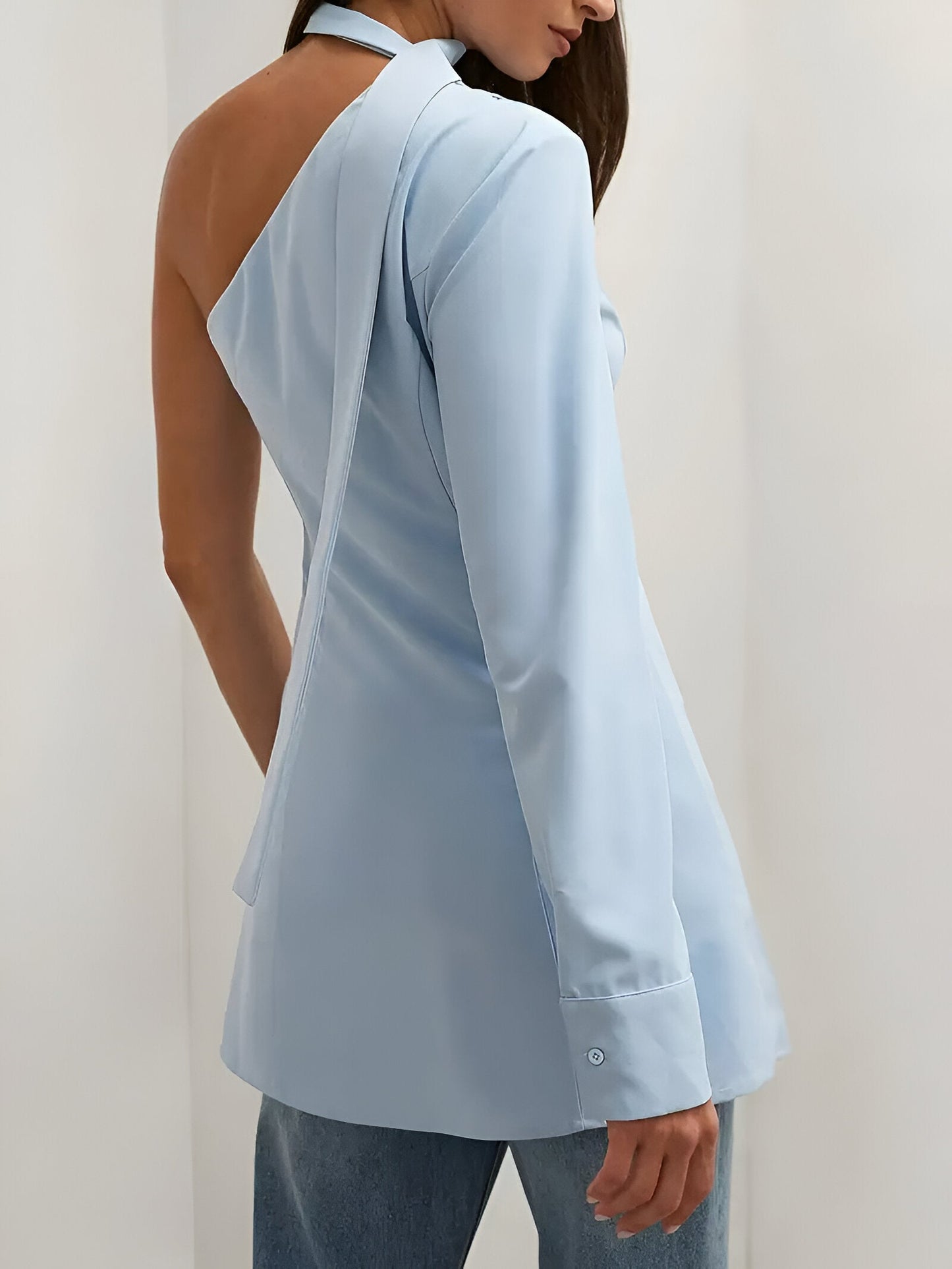 Luxe Dames Top Met One-Shoulder Design-5