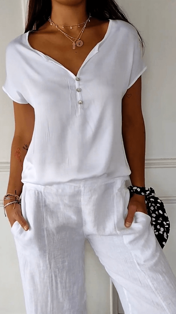 V-Hals T Shirt Dames Comfortabel-3