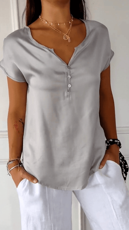V-Hals T Shirt Dames Comfortabel-4