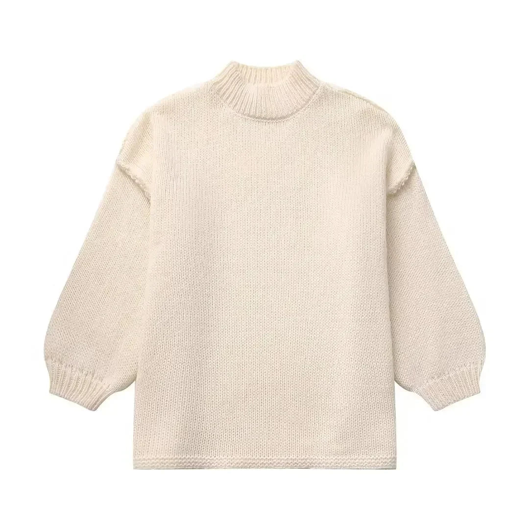 Oversized trui met pofmouwen – Comfort en elegantie