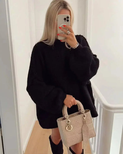 Oversized trui met pofmouwen – Comfort en elegantie