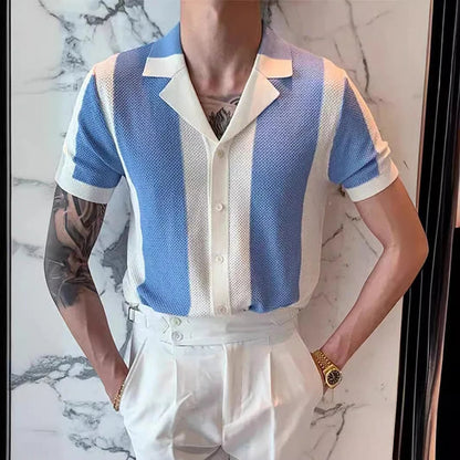 Stijlvol Gebreid Heren Shirt-1