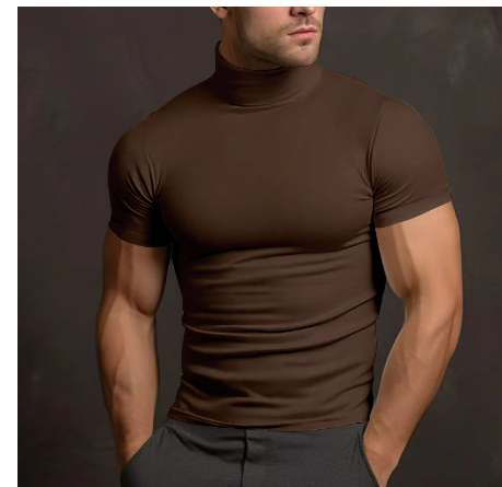 Turtleneck T-shirt Voor Mannen-1