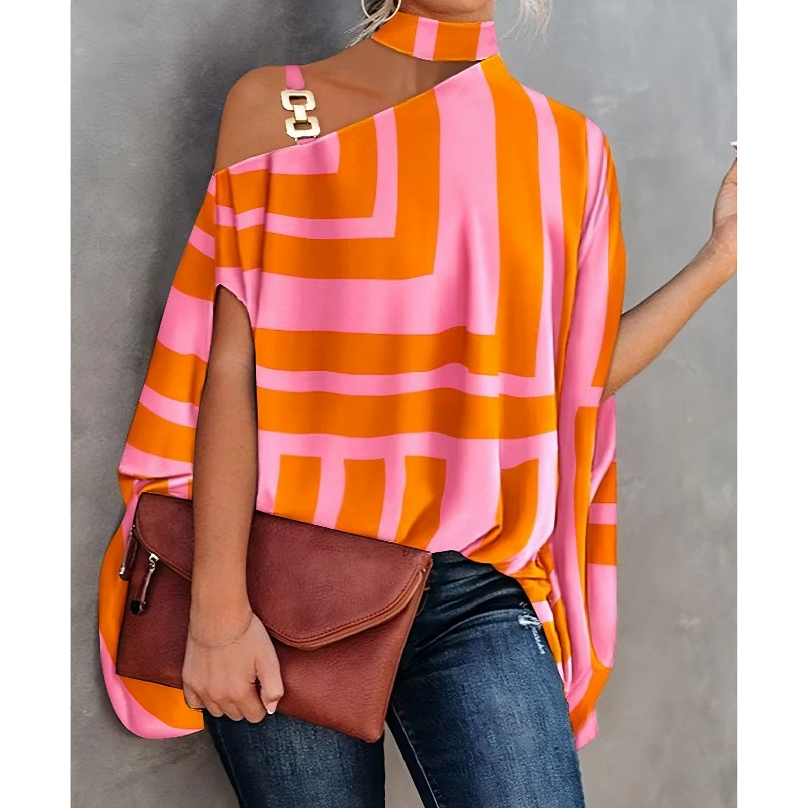 Dames top – Off-shoulder stijl – Lichtgewicht materiaal – Trendy ontwerp