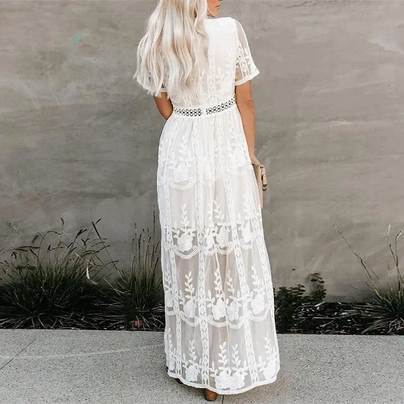Witte Maxi Jurk Dames Zomer-2