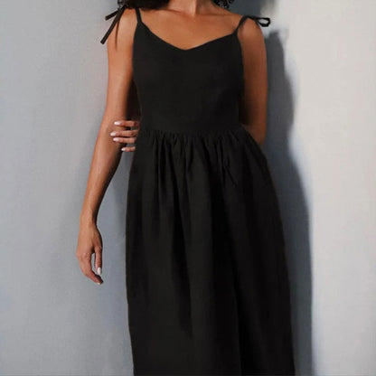 Variant image for Zomerjurk Dames | Midi-jurk Met V-hals En Open Rug | Lisa-9